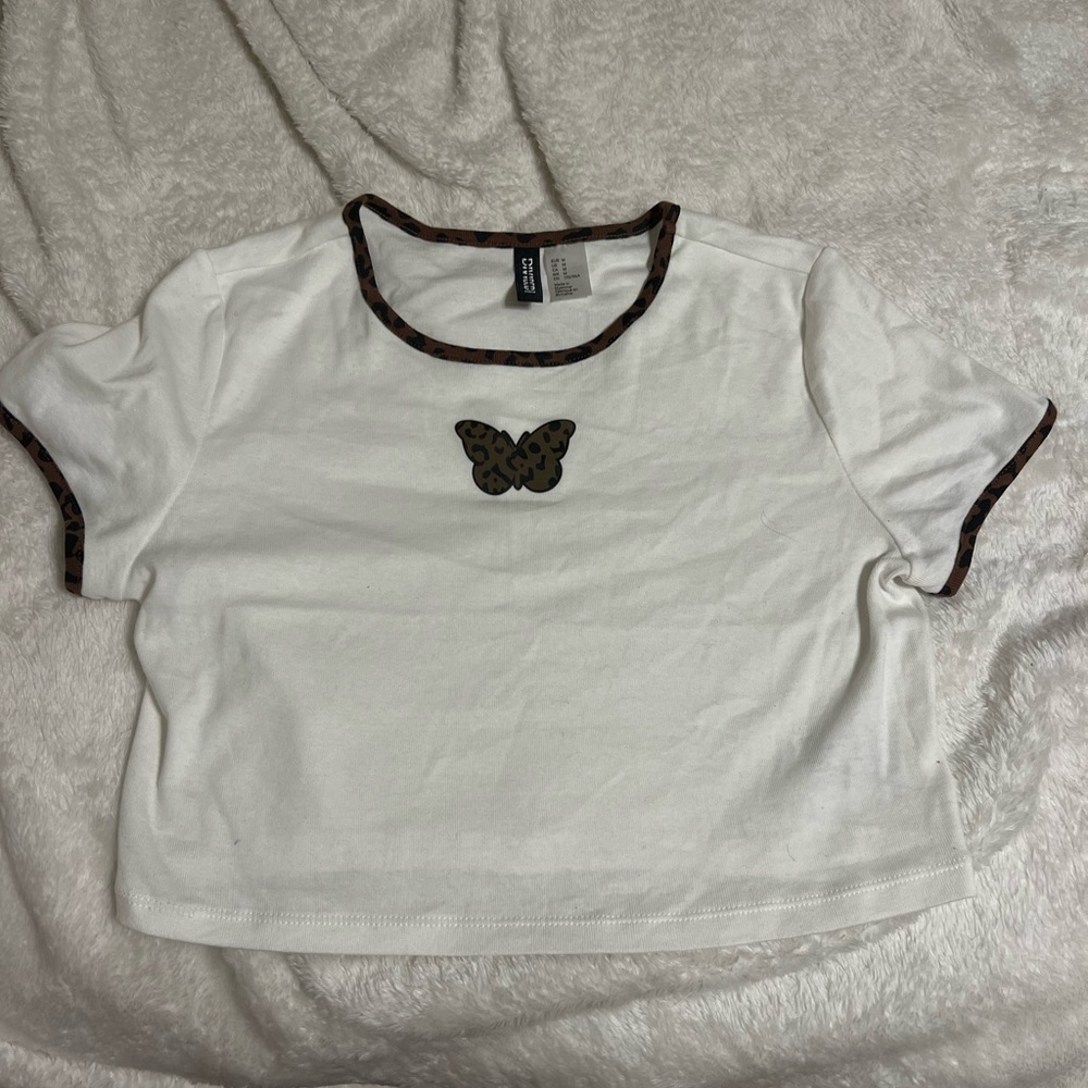 H&M butterfly crop top